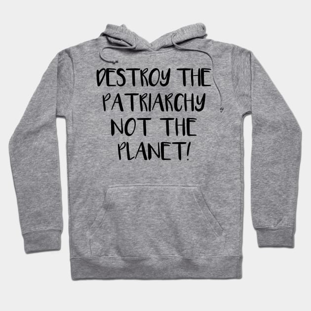 DESTROY THE PATRIARCHY NOT THE PLANET feminist text slogan Hoodie by MacPean